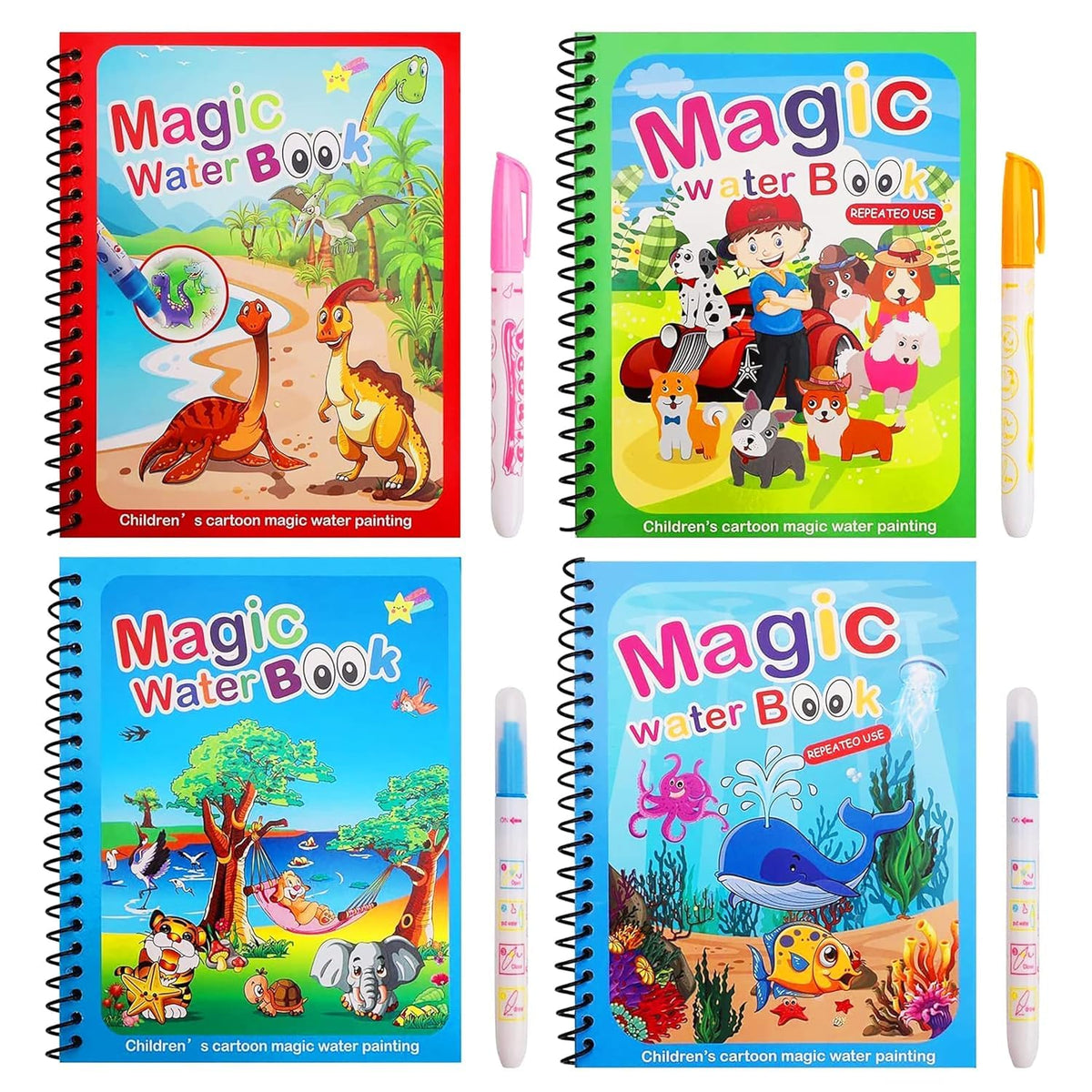 Magic Water Book for Kids – Reusable Coloring & Learning Book 🎨