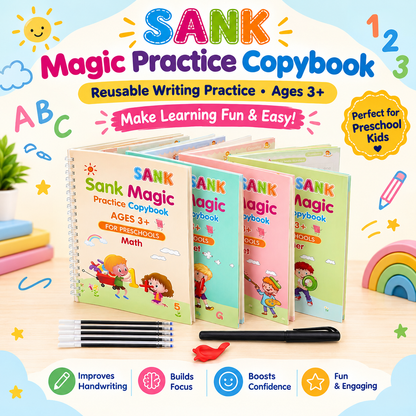Magic Water Book for Kids – Reusable Coloring & Learning Book 🎨